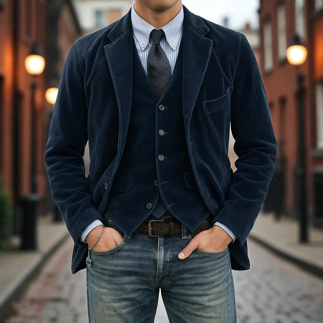 Alfredo | Conjunto de 2 piezas: Blazer y Chaleco de Pana