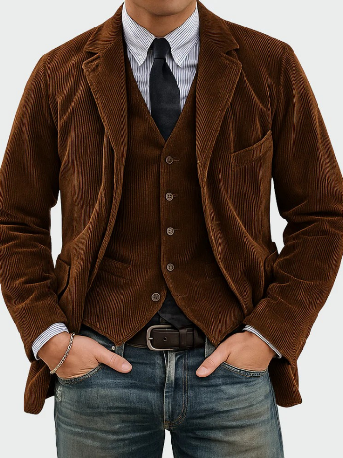 Alfredo | Conjunto de 2 piezas: Blazer y Chaleco de Pana