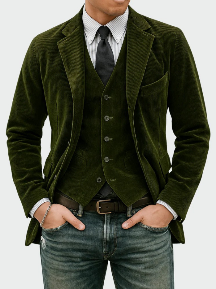 Alfredo | Conjunto de 2 piezas: Blazer y Chaleco de Pana