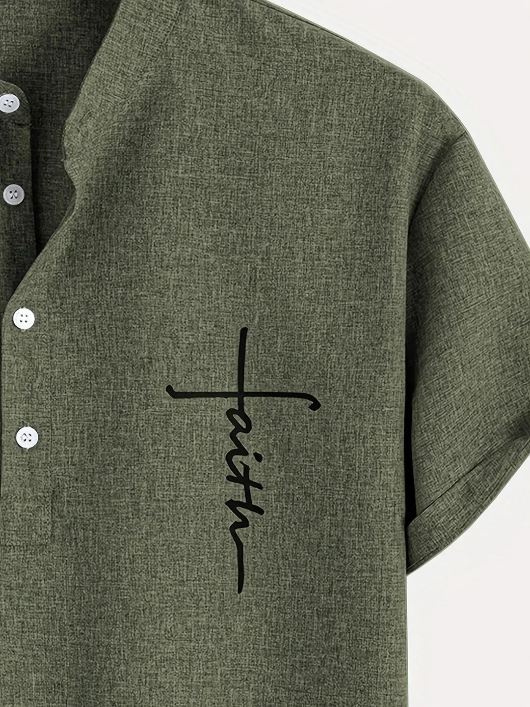 Javier | Elegante camisa de manga corta con cuello alto