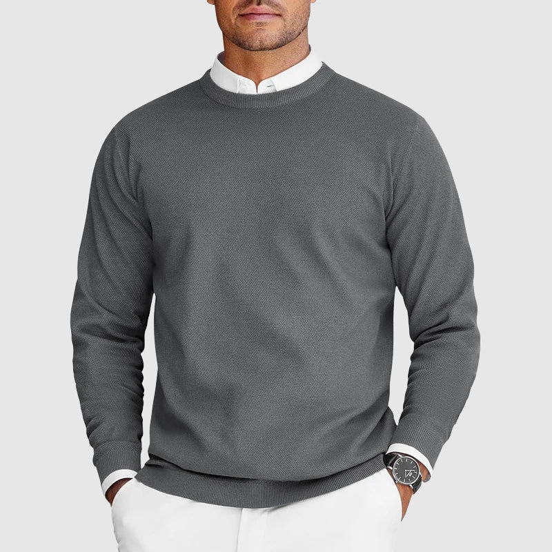 Roberto | Suéter de Cuello Redondo para Hombre Blanco