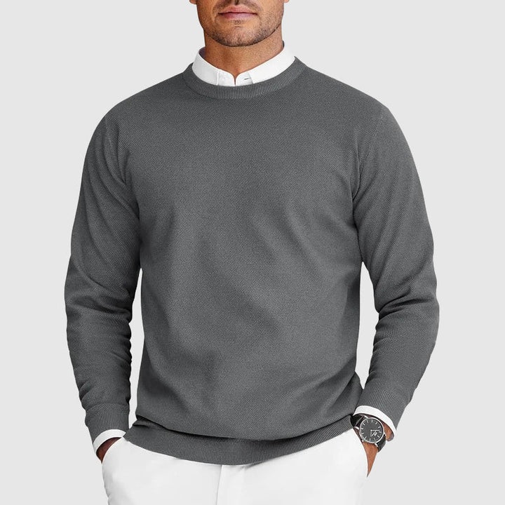 Roberto | Suéter de Cuello Redondo para Hombre Blanco