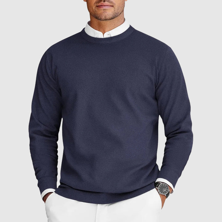 Roberto | Suéter de Cuello Redondo para Hombre Blanco