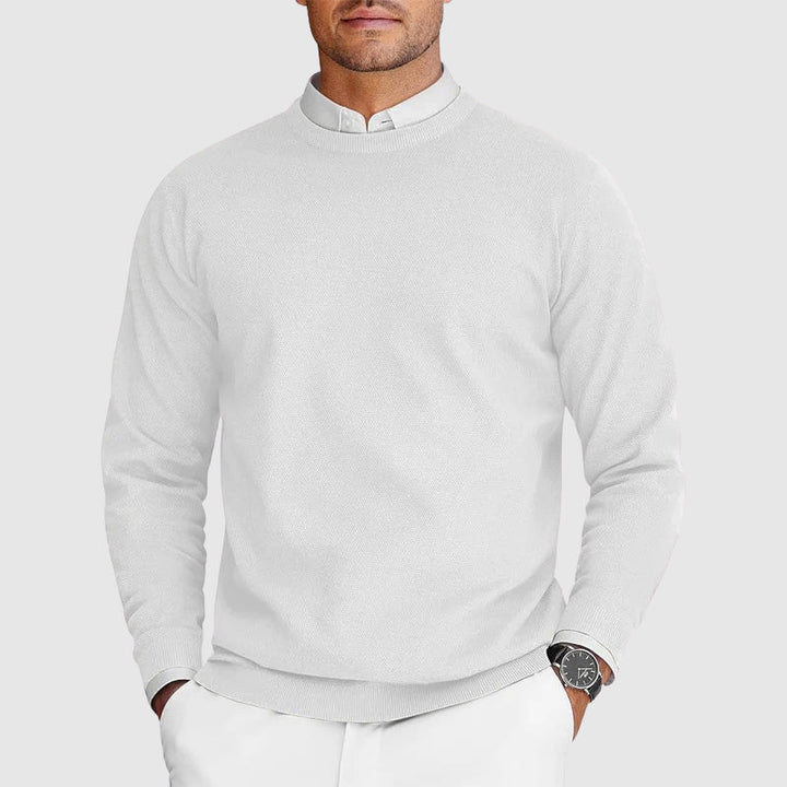 Roberto | Suéter de Cuello Redondo para Hombre Blanco