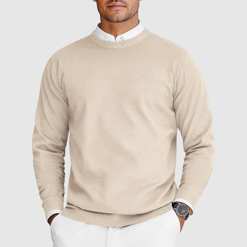 Roberto | Suéter de Cuello Redondo para Hombre Blanco