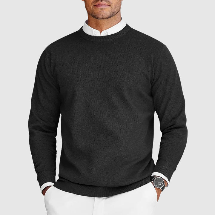 Roberto | Suéter de Cuello Redondo para Hombre Blanco