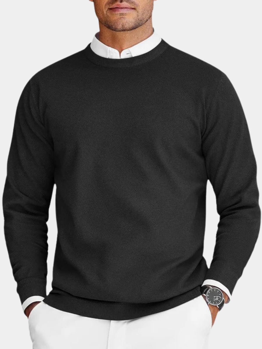 Roberto | Suéter de Cuello Redondo para Hombre Blanco