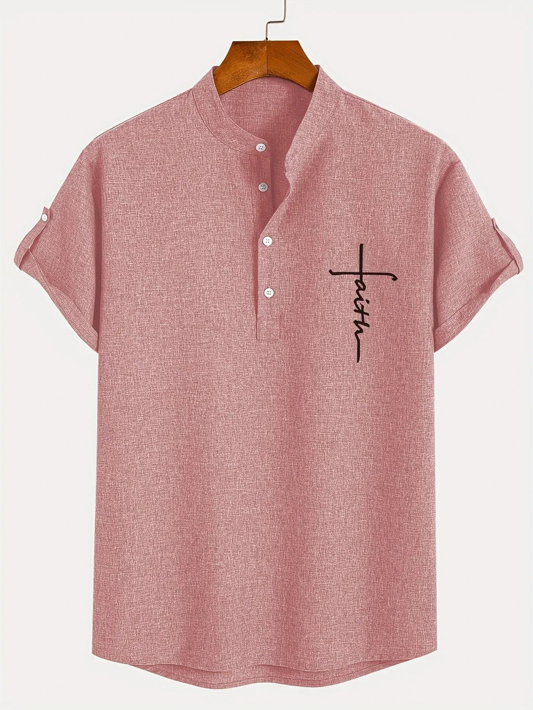 Javier | Elegante camisa de manga corta con cuello alto